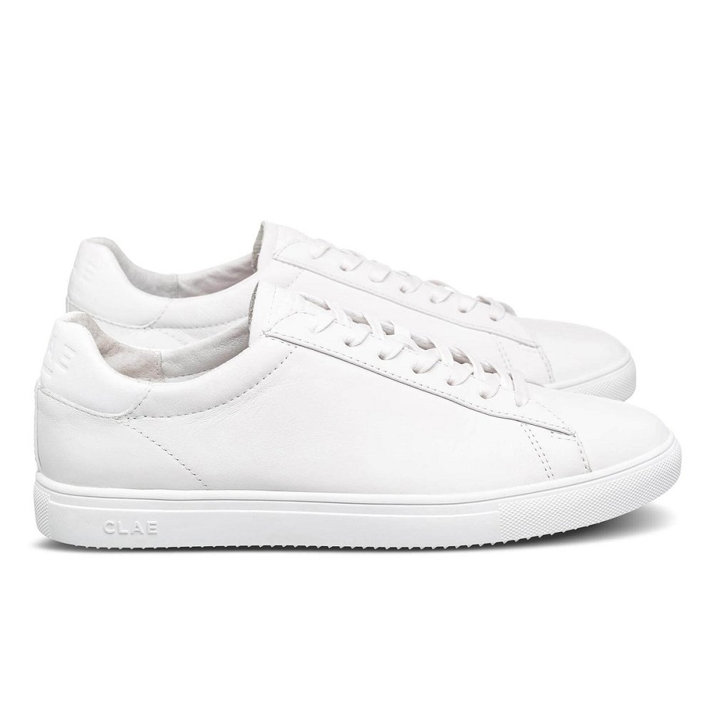 CLAE BRADLEY ESSENTIALS Shoes Womens USA603-T48 In Triple White Leather